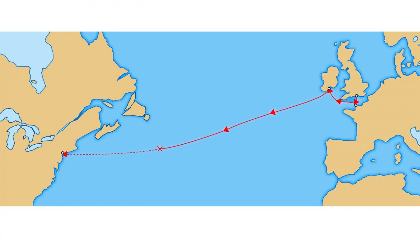 Map Of Titanic's Route